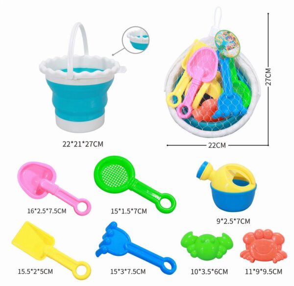 CUBO DE PLAYA CON ACCESORIOS 8PC.
