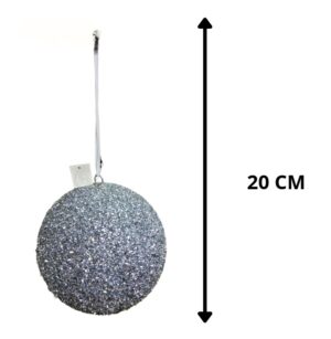 BOLA DE NAVIDAD PLATEADA 20 CM
