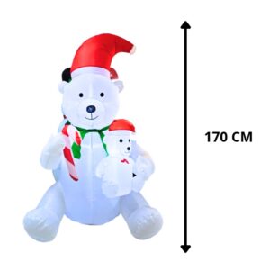 INFLABLE DE OSOS POLARES NAVIDEÑO 170 CM