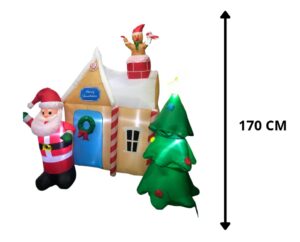 INFLABLE CASA DE JENGIBRE CON SANTA 170 CM