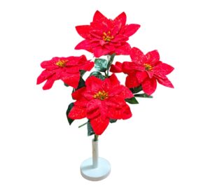 RAMO DE 7 FLORES ROJAS CON ESCARCHA