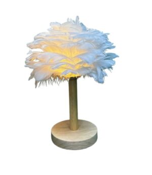 LAMPARA DE PLUMAS BLANCA