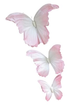 SET 3 PZAS MARIPOSA ROSADA DECORATIVA