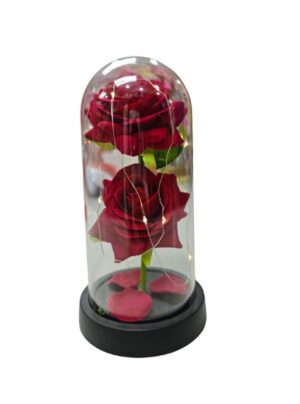 CUPULA DE ROSA ROJA CON LUZ