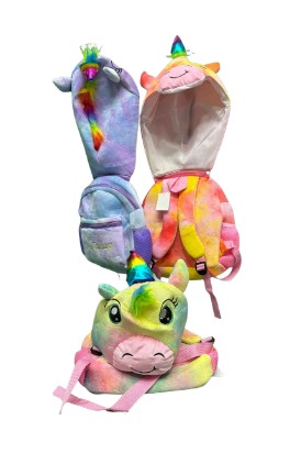 MOCHILA UNICORNIO CON CAPUCHA (3 COLORES)