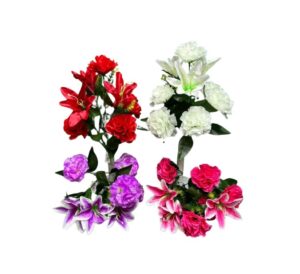 RAMO LIRIO CON ROSA X 9 (4 COLORES)