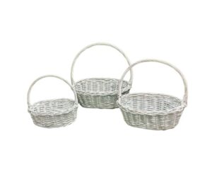 SET 3 CANASTAS DE FIBRA SINTETICA BLANCAS