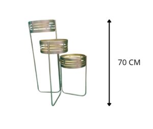 MACETA DE METAL DORADO 3 PCS