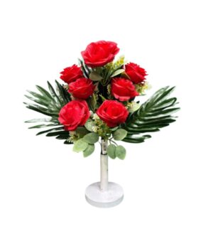 RAMO DE 7 FLORES ROJAS