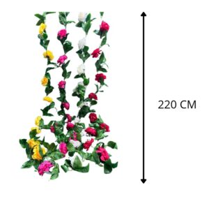 COLGANTE DE 10 FLORES 4 COLORES 220 CM