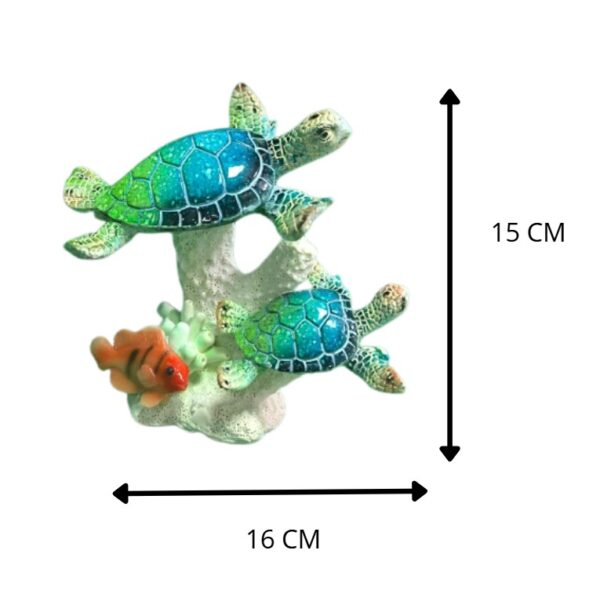 2 TORTUGAS MARINAS +1 PEZ 16X15 CM
