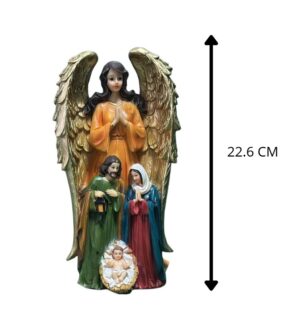 SAGRADA FAMILIA Y ANGEL 22.6 CM