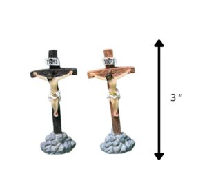 CRUCIFIJO CON BASE SURTIDO DOS COLORES 3"