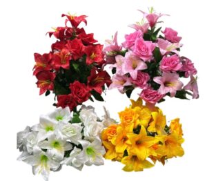RAMO X12 ROSAS X12 LIRIOS SURTIDO 4 COLORES