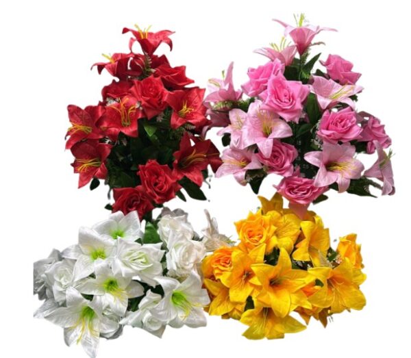 RAMO X12 ROSAS X12 LIRIOS SURTIDO 4 COLORES