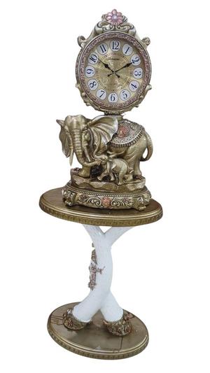 RELOJ ELEFANTE DE RESINA CON PEDESTAL