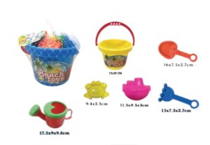 CUBO DE PLAYA CON ACCESORIOS 6 PC
