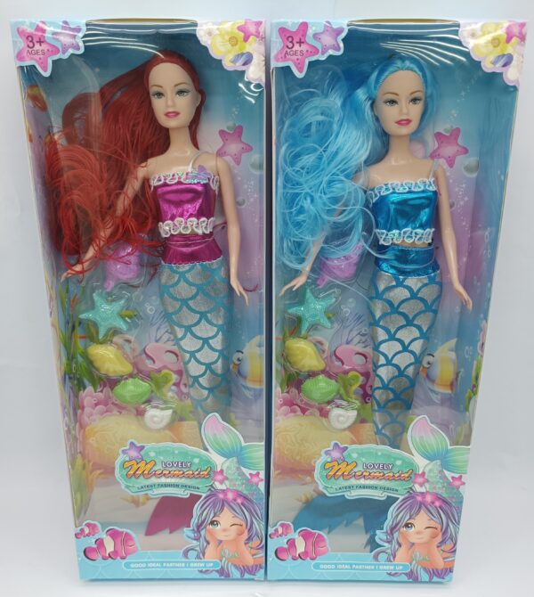 MUÑECA SIRENA, SURTIDA X2 COLORES CON ACCESORIOS