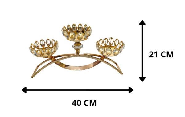CANDELABRO DORADO 40 X 21 CM