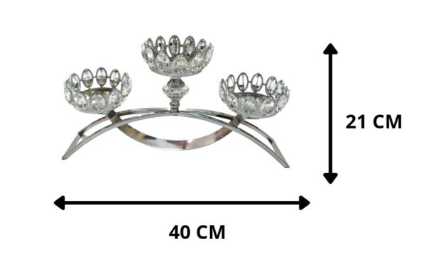 CANDELABRO PLATEADO 40 X 21 CM