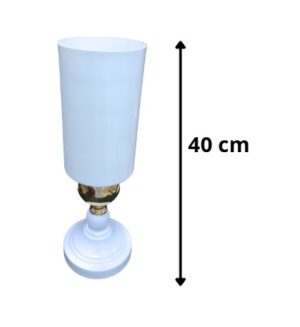 CANDELABRO BLANCO CON DORADO 40 CM