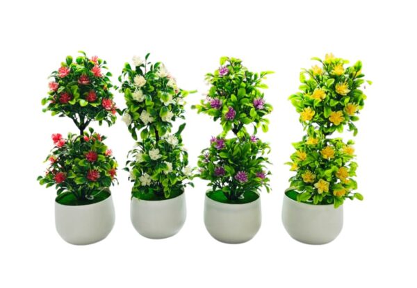 PLANTA CON FLORES MACETA BLANCA (SURTIDO)