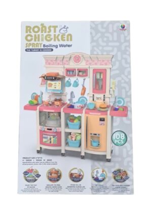 JUEGO DE COCINA CON LUZ, SONIDO, ROCIADOR Y FUNCIÓN DE AGUA