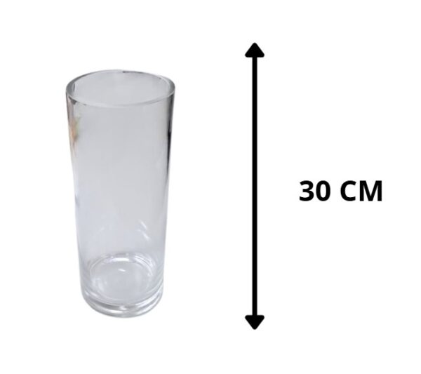 CILINDRO DE VIDRIO TRANSPARENTE 12 X 30 CM