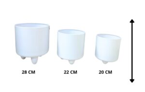 SET 3 MACETEROS DE METAL BLANCO