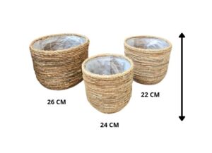 SET DE MACETAS DE FIBRA SINTETICA (3 PZAS)