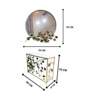 ESPEJO DECORATIVO CON CONSOLA DE METAL