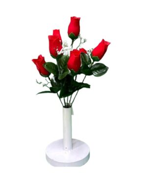 RAMO BOTON ROJO 7 FLORES