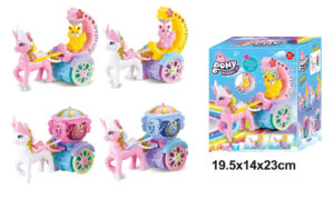 CARRUAJE UNICORNIO CON LUZ Y SONIDO SURTIDO