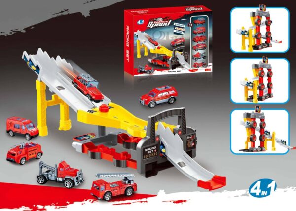 SET JUEGO DE CARRERAS COCHES BOMBEROS