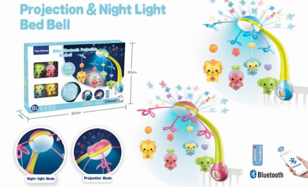 MÓVIL MUSICAL CON LUZ MÚSICA Y BLUETOOTH 2 COLORES SURTIDOS
