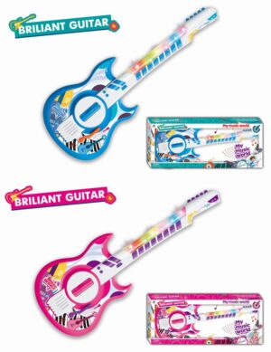 GUITARRA CON LUZ Y SONIDO 2 COLORES SURTIDOS