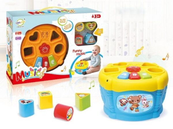 TAMBOR MUSICAL CON LUZ Y SONIDO 2 COLORES SURTIDOS
