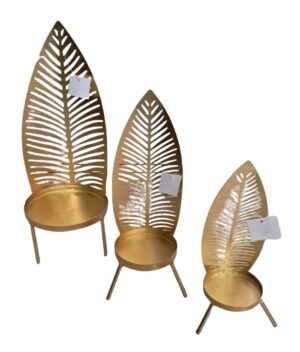 CANDELABRO SET 3 PZAS DORADO