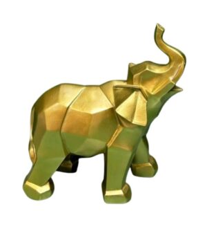 ELEFANTE DE RESINA DORADO 19X9X20.5 CM