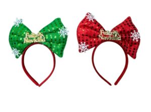 VINCHA LAZO FELIZ NAVIDAD 2 COLORES