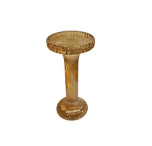 CANDELABRO AMBAR DE VIDRIO 9X18 CM