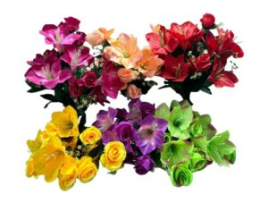 RAMO DE ROSAS Y LIRIOS 18 FLORES SURTIDOS 6 COLORES