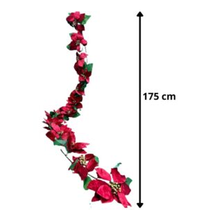 GUIRNALDA DECORATIVA ARTIFICIAL DE POINSETTIA 175 CM