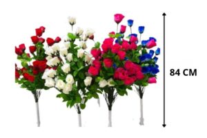 ARBOL DE ROSA BOTON 50 FLORES 4 COLORES SURT 84 CM