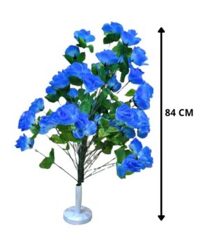 PLANTA DE ROSA 50 FLORES AZUL 84 CM