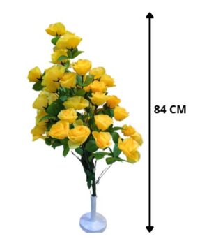 PLANTA DE ROSA 50 FLORES AMARILLO 84 CM