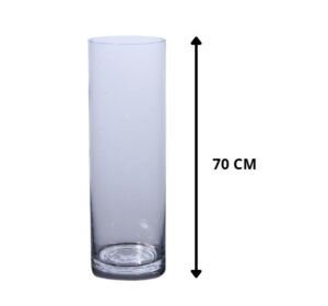 JARRON DE VIDRIO TRANSPARENTE 70 CM