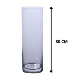 JARRON DE VIDRIO TRANSPARENTE 80 CM