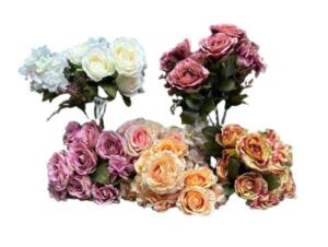 RAMO ENVEJECIDO X 7 FLORES (6 COLORES SURTIDOS)
