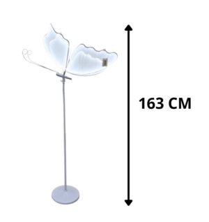 LAMPARA DE PIE MARIPOSA TRANSPARENTE LUZ LED 110 V FLAT PIN